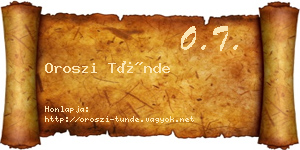 Oroszi Tünde névjegykártya