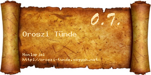 Oroszi Tünde névjegykártya
